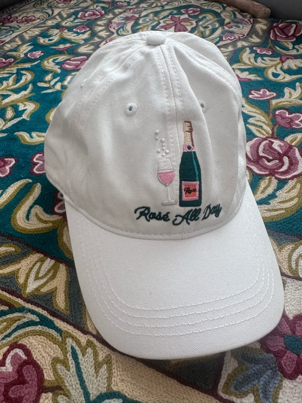 Kiel James Patrick Rosé All Day Embroidered Dad Hat White Adjustable Cap